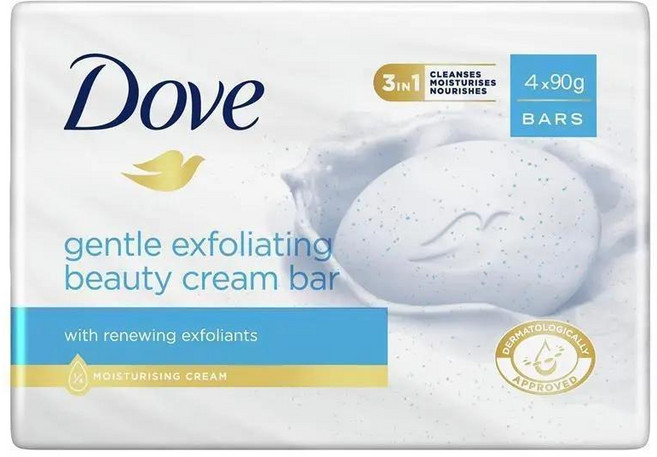 호주 도브 Dove Exfoliating Beauty Bar 엑스폴리에이팅 뷰티 비누바, 360g, 3개입