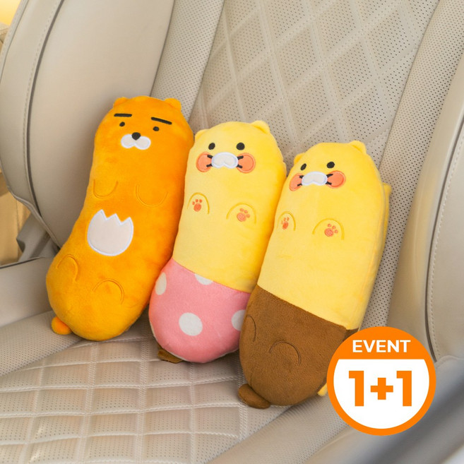 (1+1세트) 카카오프렌즈/니니즈 발라당 차량용 안전벨트 커버, 발라당 안전벨트커버_죠르디, 발라당 안전벨트커버_춘식이, 1세트