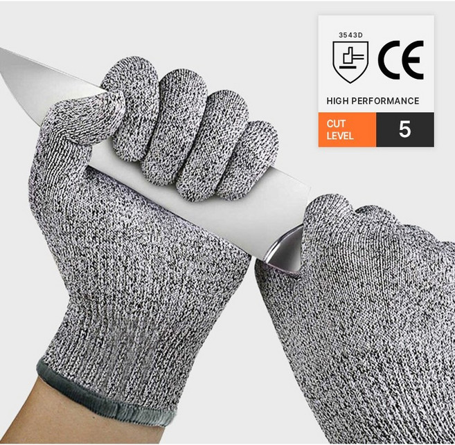 절단방지 방검 장갑 채칼 조리 안전 손베임방지 컷레벨 5등급, 5개