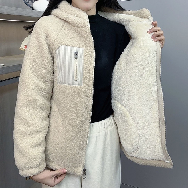 여성 따뜻한 양털 자켓 겨울 데일리 후리스 보온 뽀글이 캐주얼 점퍼 기모 안감 아우터