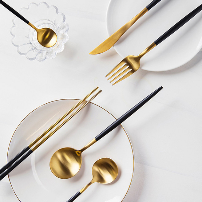 파밀리에 커트러리 포크 나이프 세트 양식기 디저트 버터 디너 파스타 골드 명품, 골드블루, 양식기단품 디저트스푼