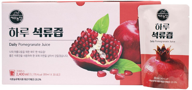 상큼달콤한 제주농장 하루석류즙 80ml x 30포, 4박스, 2.4L