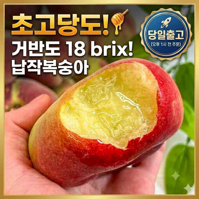 10위 - 18브릭스 초고당도 거반도 납작복숭아 도넛복숭아, 1박스, 1kg(2~3인가구)