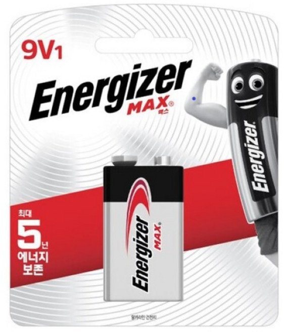 에너자이저 맥스 사각 9V 알카라인 건전지, 12개입, 1개