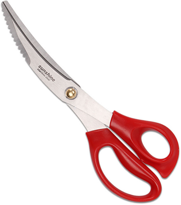 썬샤인 피올라 커브드 고기 가위 SKS-04, 레드, 1개
