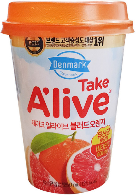 덴마크 테이크 얼라이브 블러드오렌지, 250ml, 12개