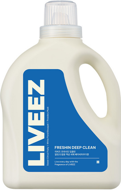 리비즈 프레시인 딥클린 일반/드럼용 액상세제 베이비파우더향, 1개, 2L