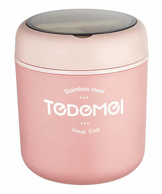 TEDEMEI 不銹鋼保溫湯杯, 304不鏽鋼內膽 粉色, 1個, 500ml