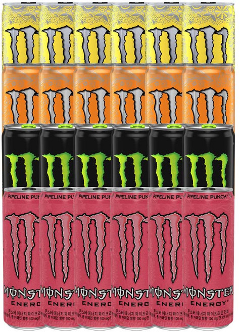 [드링킹] 몬스터 4종 6개씩 (총 24개) 시트라+선라이즈+그린+펀치, 355ml