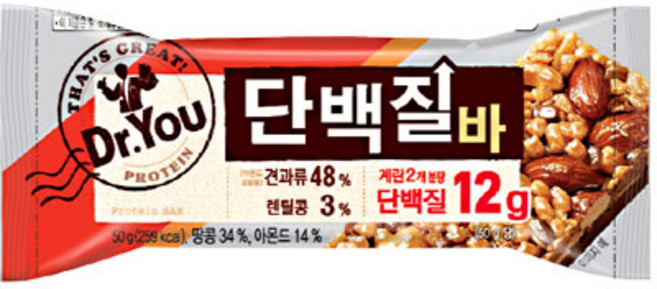 오리온 닥터유 단백질바 50g 식사대용 간식, 24개