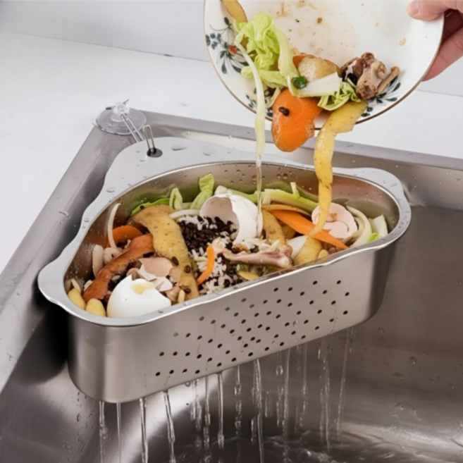 딜로그 물빠짐좋은 코너형 스텐304 싱크대 음식물 거름망, 1개, 1개입