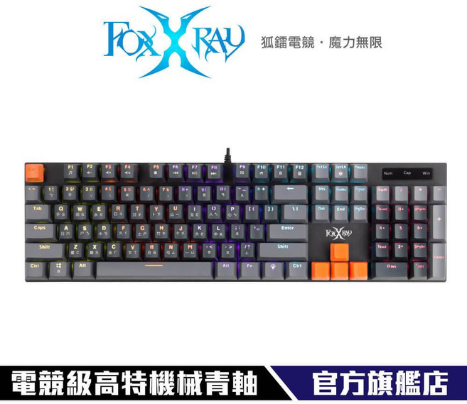 【Foxxray】FXR-HKM-82 青瞳戰狐 機械青軸鍵盤 電競鍵盤 USB全鍵不衝突