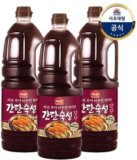 사조대림 [사조대림] 해표 간단숙성간장 소스 1.8kg x 3개