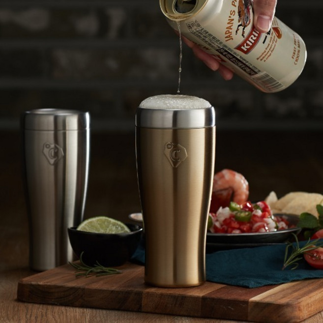 도시샤 프리징 맥주잔 아이스 맥주컵 얼음컵, 420ml(손잡이형), 1개