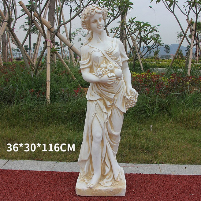 정원 조각상 조형물 인테리어 장식품 정원 석고상, 과일 안고 오른손 높이, 과일 오른손 116cm
