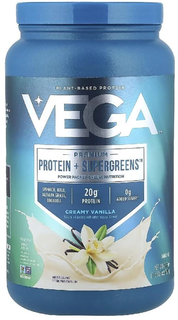 베가 Vega 식물성 프리미엄 단백질 SuperGreens 크리미 바닐라 760g 1개 - 쿠팡
