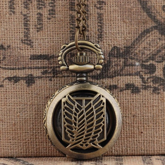 진격의거인 조사병단 포켓시계 목걸이 캐릭터 굿즈 시계 선물 레트로 키덜트 애니메이션 소장용 엔틱 장식품