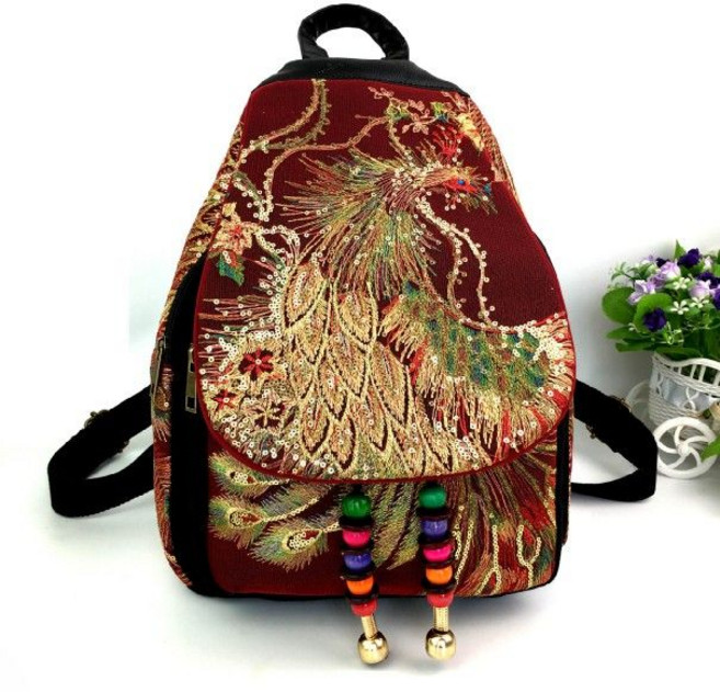 중년 여성 자수 비즈 백팩 스팽글 배낭 60 엄마선물 가벼운 70대 여성백팩