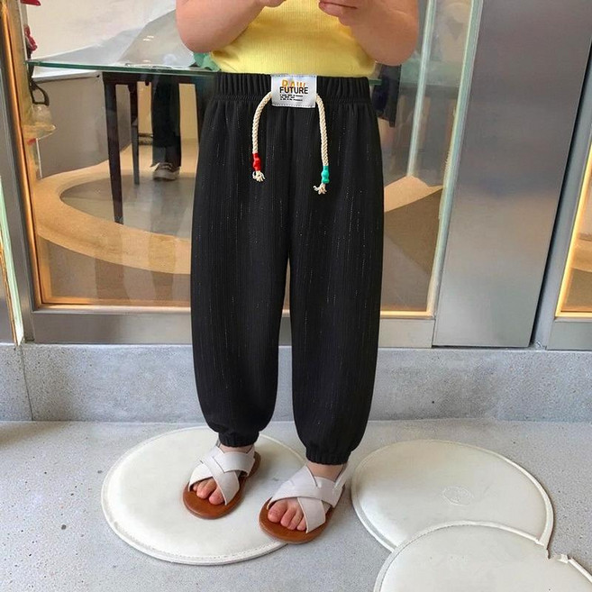 兒童防蚊褲 冰絲休閒長褲 男女寶寶運動九分褲