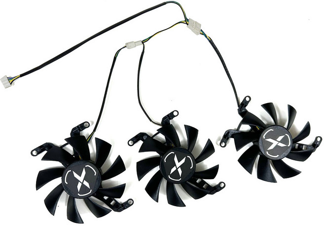 XFX AMD Radeon RX 6650XT OC V2 비디오 카드 팬 냉각 4핀 새 75MM 128015 SM GPU, 01 3PCS