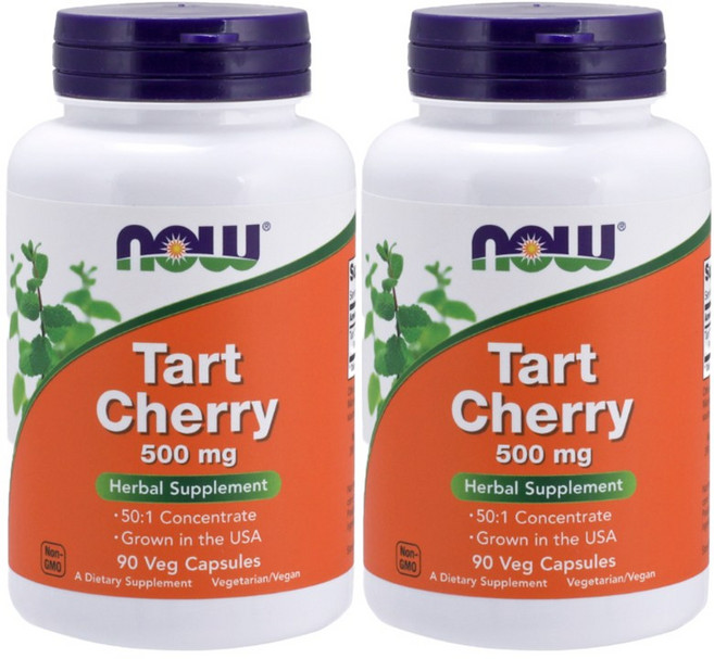 나우푸드 타트 체리 500mg 베지 캡슐 비건, 90정, 2개