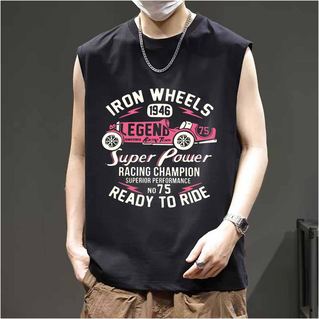 훌룰루 남자 프린팅 나시티 오버핏 민소매면티