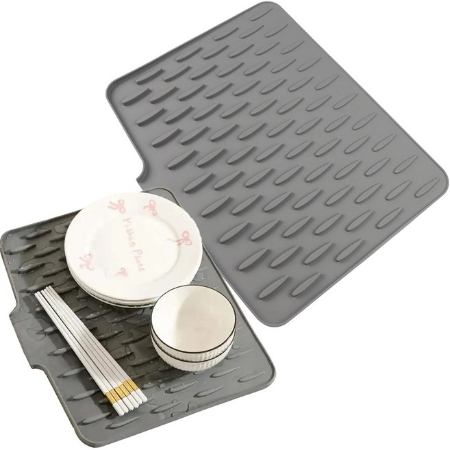 심플리프 식기 건조 배수 매트, 1개, 그레이, 1단