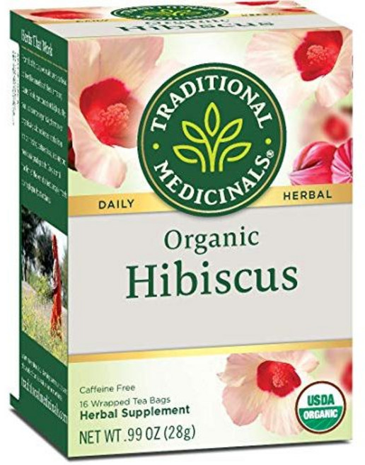트래디셔널 메디시널스 유기농 히비스커스 허브차 16 티백 Traditional Medicinals Organic Hibiscus Herbal Tea Supports Heart, 1개