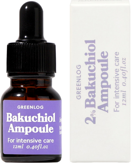 바쿠치올 주름 탄력 앰플 모공 흔적 타이트닝 세럼 고순도 바쿠치올 20000ppm 그린로그, 1개, 12ml
