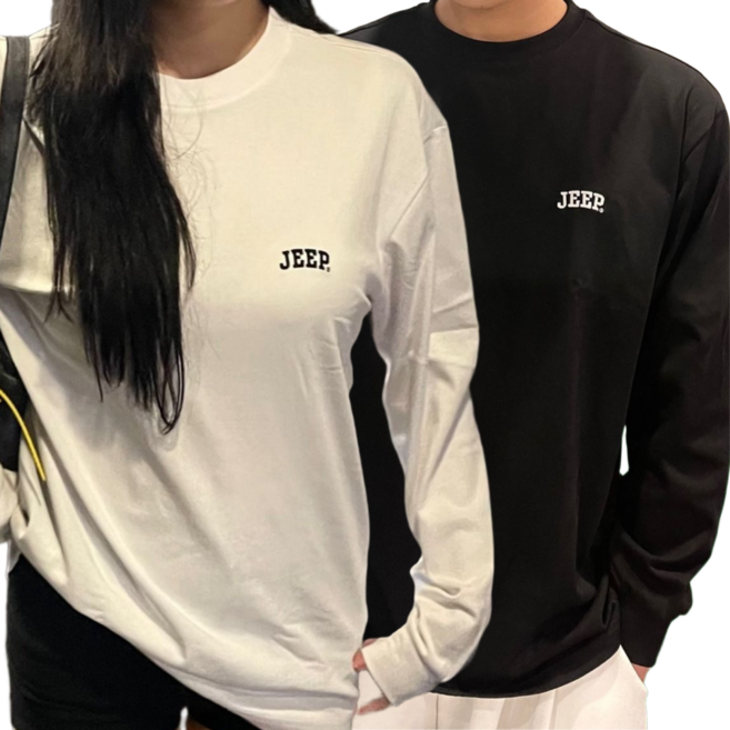 지프 JEEP 2PACK 긴팔 티셔츠 16수 싱글 에어그램 롱슬리브 남녀공용 커플티 레이어드티