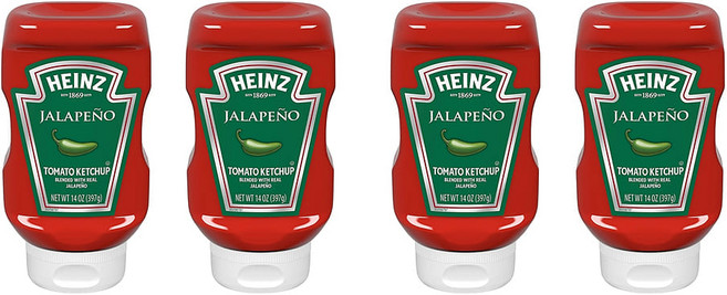 Heinz Ketchup with Real Jalapeno 헤인즈 케첩 위드 리얼 할라피뇨 14oz(397g) 4팩, 397g