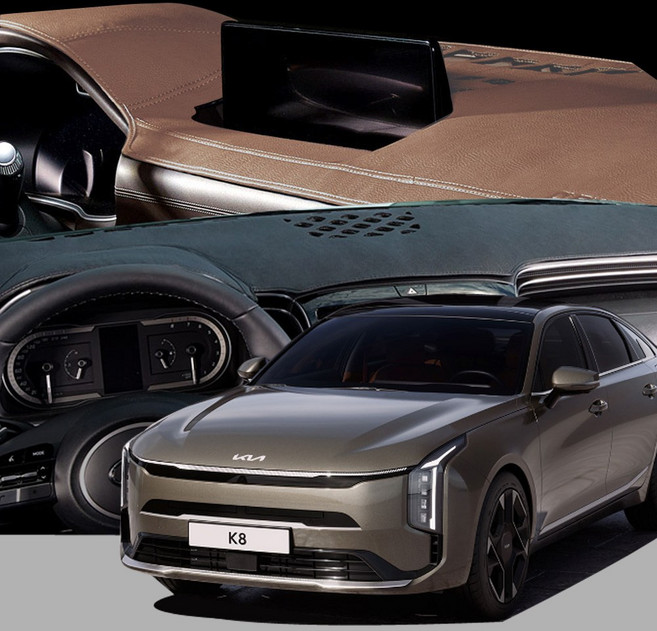 DUB 가죽 대쉬보드 커버 신형 더뉴 K8, 블랙, (24년8월~현재) HUD유