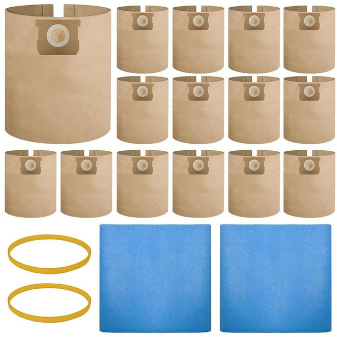 15 Pack 19-3100 Vacuum Bags Compatible With Stanley Shop Vac 5-6 Gallon Wet/Dry Vacuums Disposable, 15 Pack 19-3100 Vacuum Bags Co