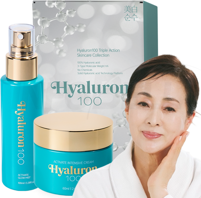 [TV홈쇼핑정품 인포벨]이보희 미백순수 히알루론100 수분 보습 미백 탄력 고보습 크림 3종, 1세트