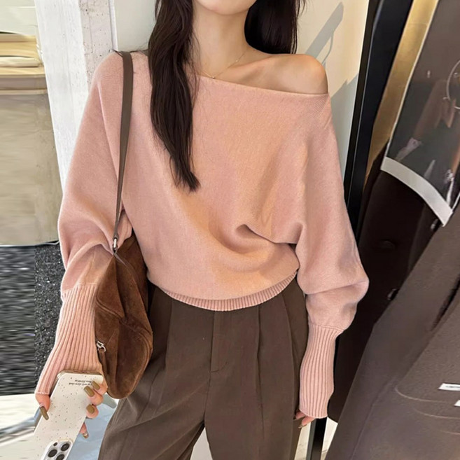 메이킹유 투웨이 반오프숄더 가오리핏 WC7576로라에니트