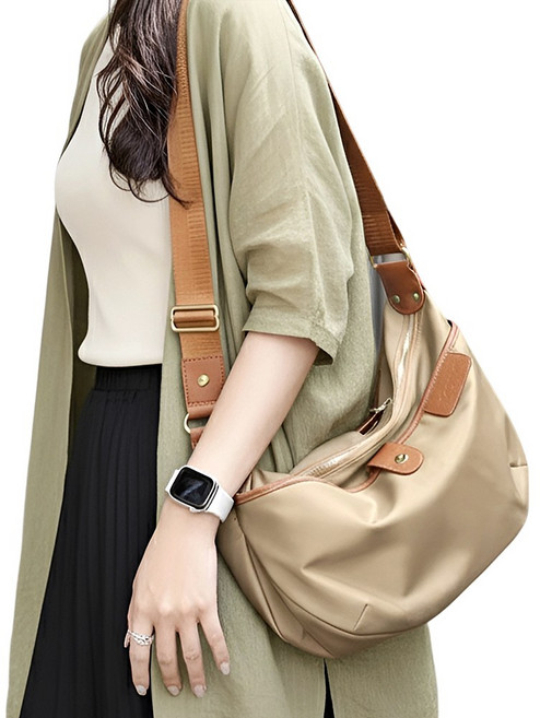 듀엘라 나일론 경량 여성 크로스백 데일리 숄더백 호보백 반달백 가벼운 여성 여행용 보부상 가방