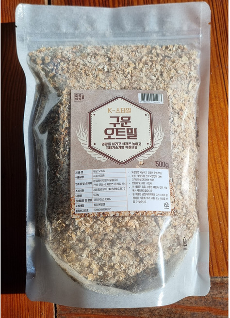 국산 귀리 구운 오트밀, 4개, 500g