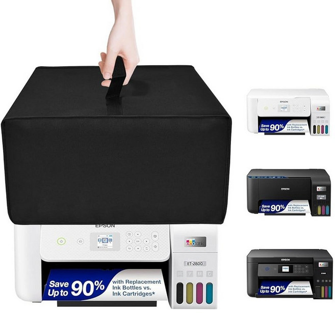 NUENSS-ROR 프린터 더스트 커버 방수 정전기 방지 방진 헤비웨이트 프린터 커버 케이스 Epson EcoTank ET-2800 프린터 Epson ET-2850 프린터 및, 블랙