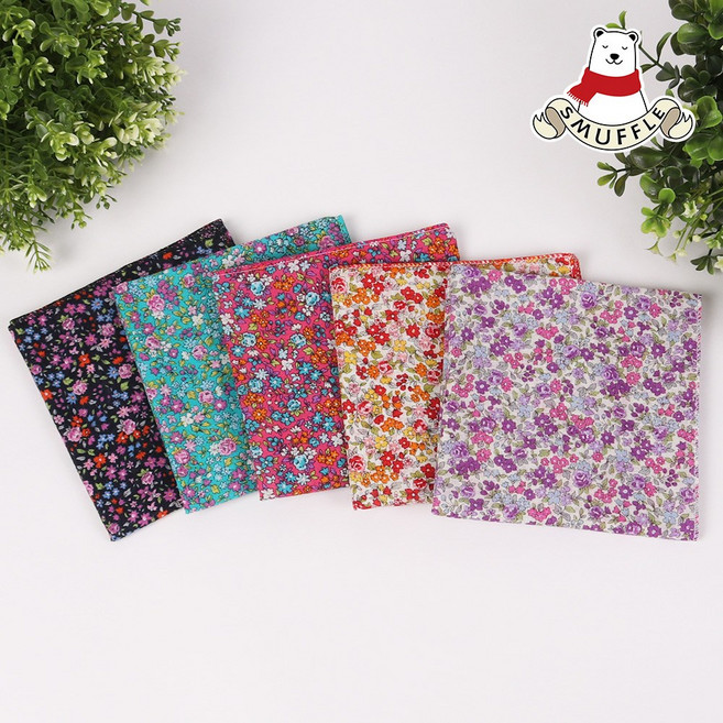 스머플 아사면 손수건 순면 쁘띠스카프 5개