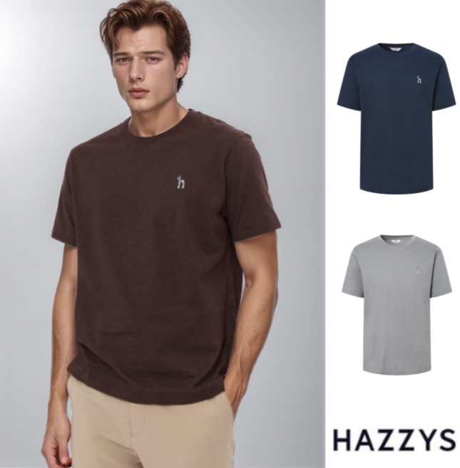 헤지스 남성 라운드넥 퍼피로고 면 반팔 티셔츠 반팔티