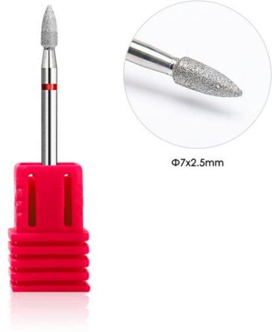 루나파몰F전기 매니큐어 만능십자드릴 콘 다이아몬드 네일 비트 큐티클용 로터리 밀링 커터 도구 액세서, 1개