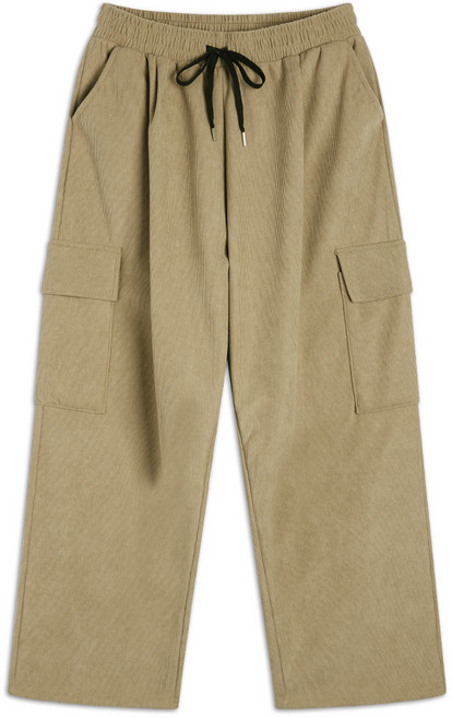 골덴 플리츠 카고 밴딩 와이드팬츠 (MU153)