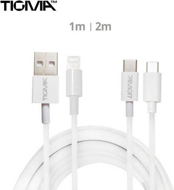 틱마 아이폰 라이트닝 고속 충전케이블 C-TYPE MFI 인증 PVC C to C 케이블, USB+C-TYPE, 2m, 1개