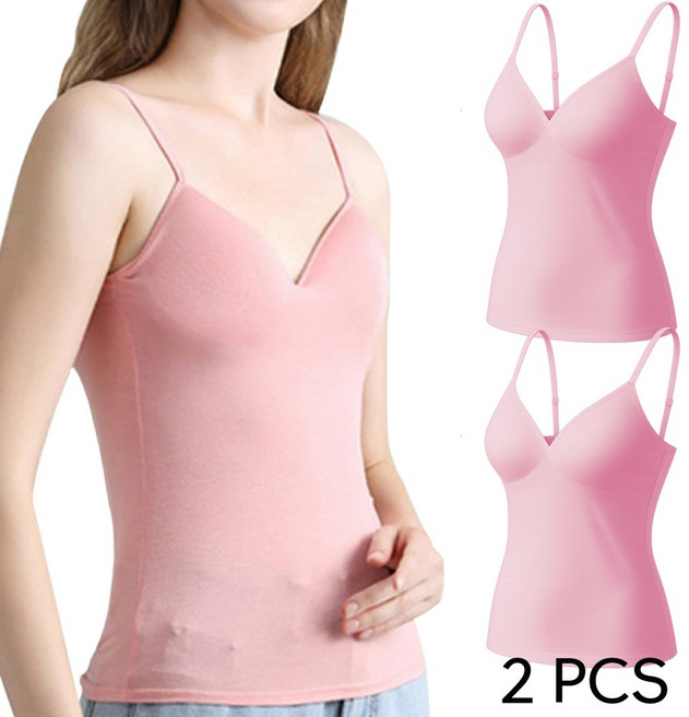 스포코지 모달 노와이어 나시 런닝 여성 브라캡나시 캐미솔 끈나시 런닝 2매
