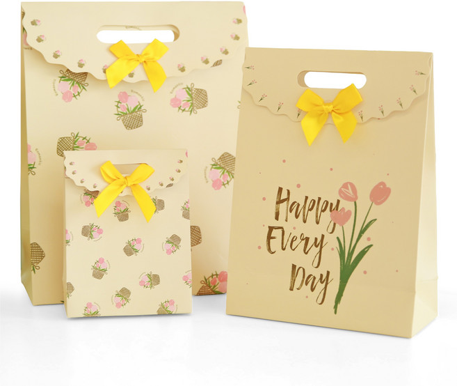 그린나무(GRNM) 로맨틱블룸 선물 포장 튼튼한 사각 박스 쇼핑백 구디백 [6매입/12매입], 멀티바스켓, 12개입