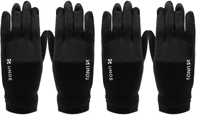 우노스 이지웜 스마트 스판 장갑, 검정색, 2개