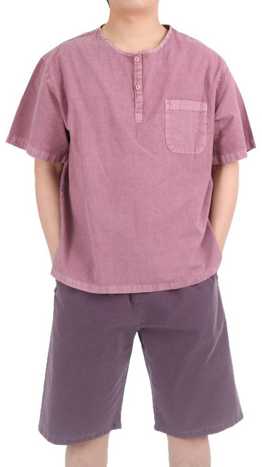 만덕몰 여름용 남녀공용 베이직 반팔 반바지 세트 개량 생활한복 절복 법복 단체복