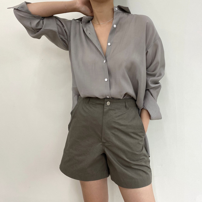 새틴 루즈핏 셔츠