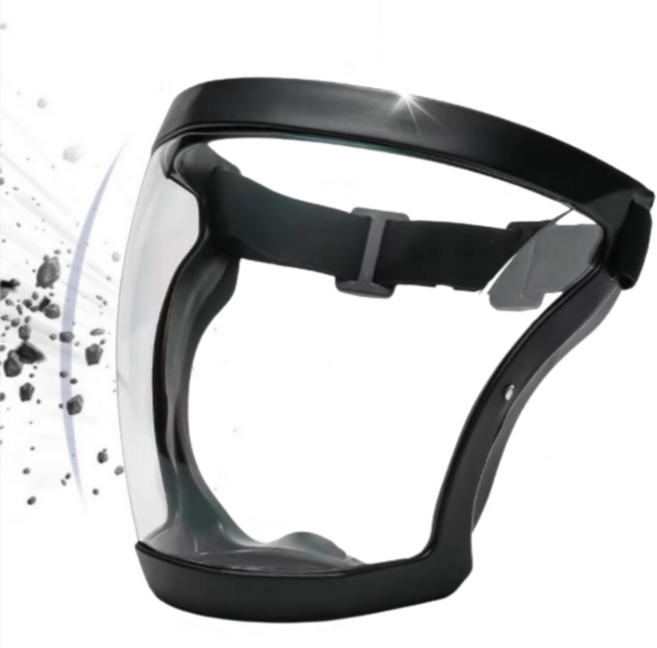 페이스쉴드 더존 안면보호 마스크 [[비산방지]] 투명고글(KL-221031), 블랙+투명, 2개