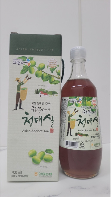 [함양농협] 하늘가애 청매실 원액 700ml, 1개